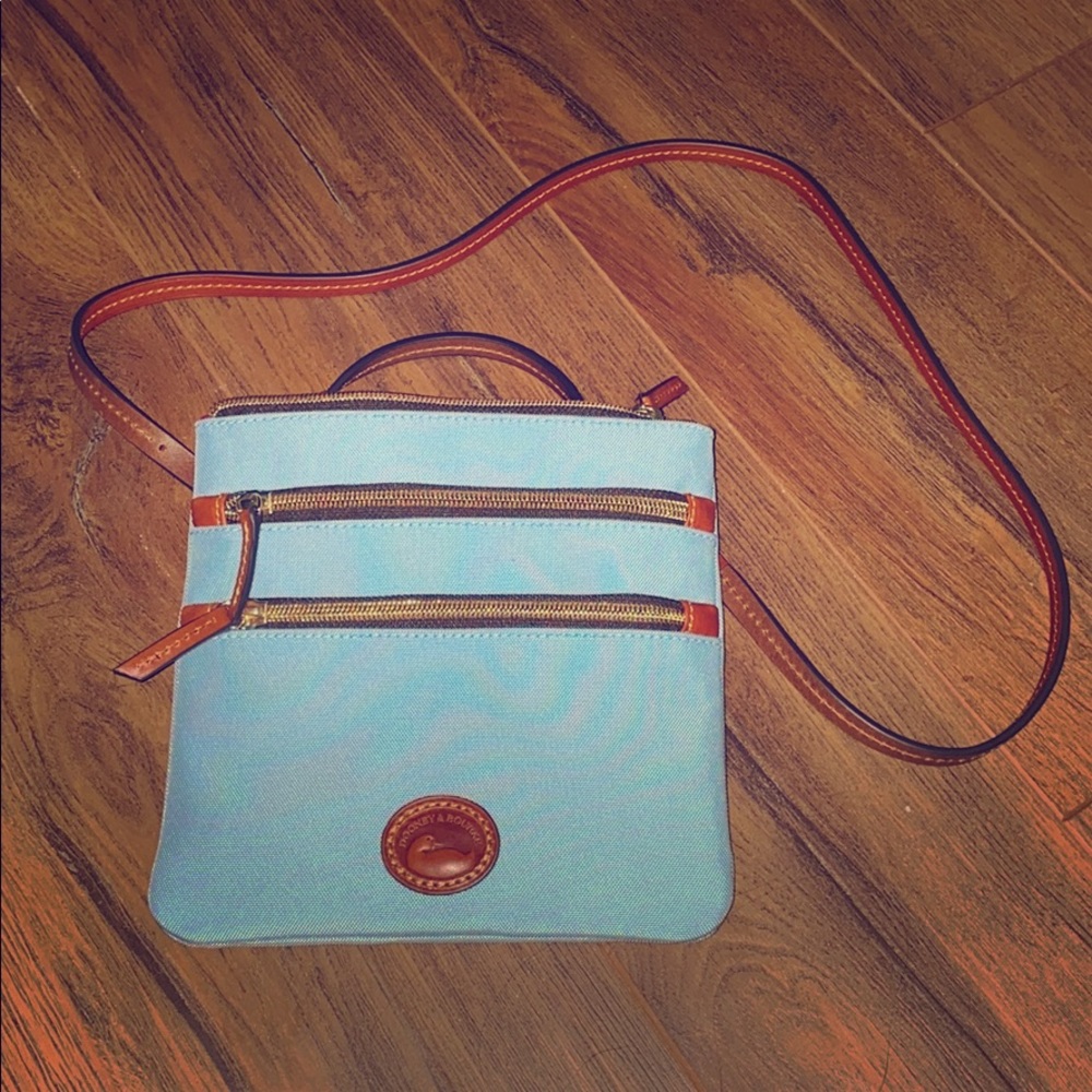 Sky Blue Dooney & Bourke canvas crossbody handbag